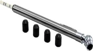 Automotive Monkey Grip Tire Gauge, Pencil/Stainless Steel, 10-75 PSI with 4 Caps - Picture 1 of 1