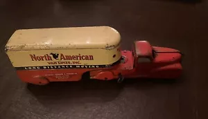 prewar MARX North American Van Lines Long Dist. Deluxe Trailer Truck wood wheels - Picture 1 of 5