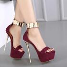 Women's Fashion Elegant Peep Toe Platform Stilettos Sandals Wedding Buckle Shoes