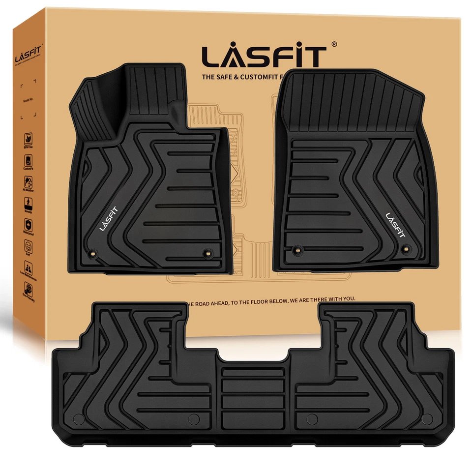 All Weather Floor Mats for 2016-2022 Lexus RX350 RX350L RX450h RX450hL TPE Liner - Imagem 1 de 4