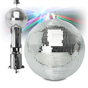 Battery Powered Mirror Ball 30cm Rotating Motor Glitter Wedding Disco DJ G007NWS