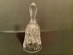 Vintage geschliffenes Kristallglas Abendessen Glocke Pinwheel & Sternenmuster - Bild 1 von 5