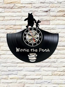 Winnie the Pooh Laser Clock, Handmade Clock, Vinyl Clock, Record Clock - Picture 1 of 1