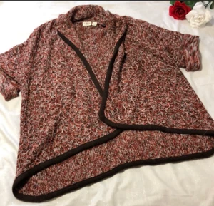 Cato offene Strickjacke kurzärmelig vorne Übergröße 18/20 Damen braun rot - Bild 1 von 6