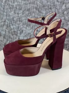 Bomba de tacón Stuart Weitzman Skyhigh 145 plataforma correa al tobillo para mujer talla 9 - Imagen 1 de 11