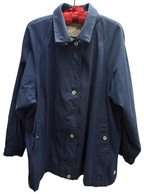 Chaqueta cortavientos vintage London Towne azul marino para hombre con botones delanteros (ver medidas) Foto 1 de 4