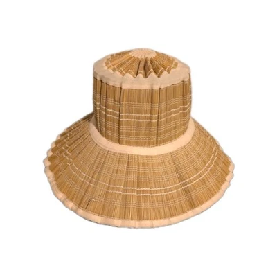 Sombrero de caña de paja plegable vintage años 60’s, 70’s sombrero de playa sombrero cubo plegable y llevar Foto 1 de 4