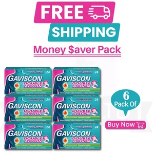 PACK 6 Comprimidos Gavscon Doble Acción 6 Cajas 24 Comprimidos - (TOTAL 144 Comprimidos) - Imagen 1 de 6