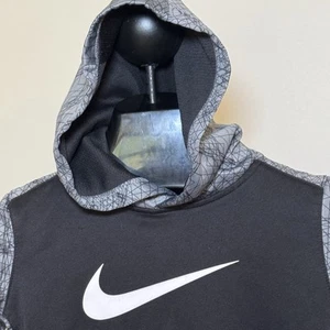 Nike Dri-Fit Boys Size Medium 5-6 Yrs Hoodie Pullover Black & Gray - Picture 1 of 5