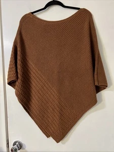 J Jill Poncho Kimono Womens Asymmetrical Knit Brown One Size - Picture 1 of 6
