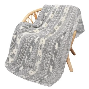 Grey Sherpa Throw Blanket, Super Soft Warm Fuzzy Comfy Snowflake Blankets, Re... - Picture 1 of 6