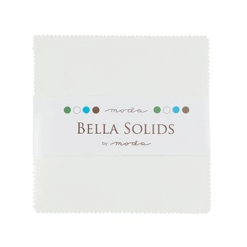 5" Charm Pack Squares Bella Solids White Quilter's Cotton Fabric Precuts M528.26 - Image 1 of 1