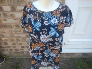 LADIES SUMMER FLORAL CAPPED SLEEVED TOP BY H&M SIZE 38 - Picture 1 of 4