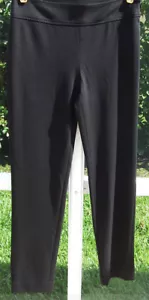 LEGGINGS ELÁSTICOS ANNE KLEIN NEGRO SÓLIDO TEJIDO DELGADO POLIÉSTER 6 PANTALONES NUEVOS - Imagen 1 de 3