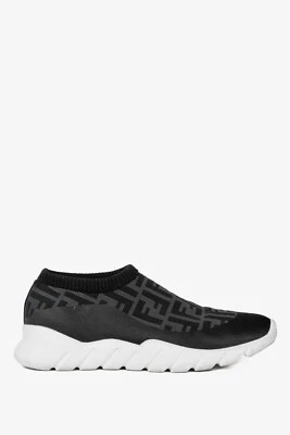 Zapatillas sin cordones Fendi gris y negro con motivo Forever Fendi FF, talla 9 Foto 1 de 4