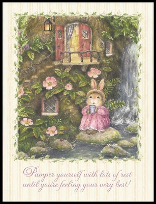 Greeting Card - Rabbit - Susan Wheeler - Get Well - 0236 - Image 1 of 2