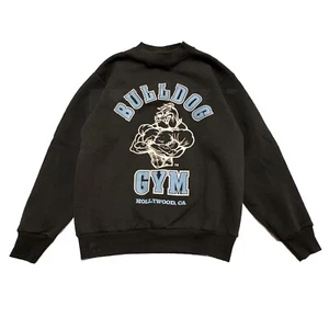 Vtg Bulldog Gym Hollywood CA Pullover Crewneck Sweater Gray Youth Large 14-16 - Picture 1 of 9