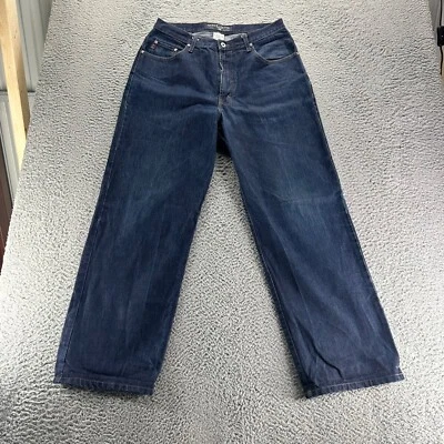 Vintage Guess Jeans Mens 34x32 Blue Dark Wash Cotton Urban Relaxed Baggy Denim - Image 1 of 4