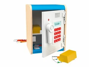 Almacén caja fuerte caja fuerte banco de madera para niños jugar caja fuerte - Imagen 1 de 5