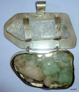 Colgante de plata esterlina vintage de cuarzo de cristal de cianita Jane Signorelli - Imagen 1 de 10