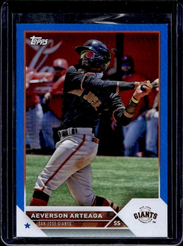 2023 Topps Pro Debut Chrome Aeverson Arteaga Blue Refractor #132/150 Giants
