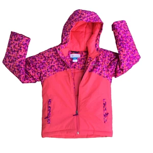 Columbia Jacket Girls Small Purple Red Full Zip Rain Coat Outdoors Youth - Picture 1 of 11