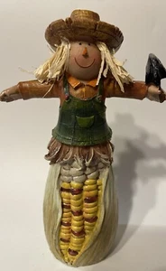 Scarecrow Corn On The Cob Body Figurine tii Collections Fall Decor 7.25” Tall - Imagen 1 de 8