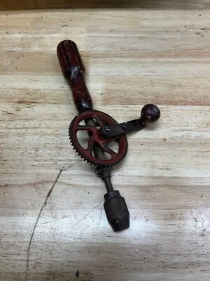 Taladro manual de manivela Mohawk 11” vintage con asas de madera hecho en EE. UU. Foto 1 de 3