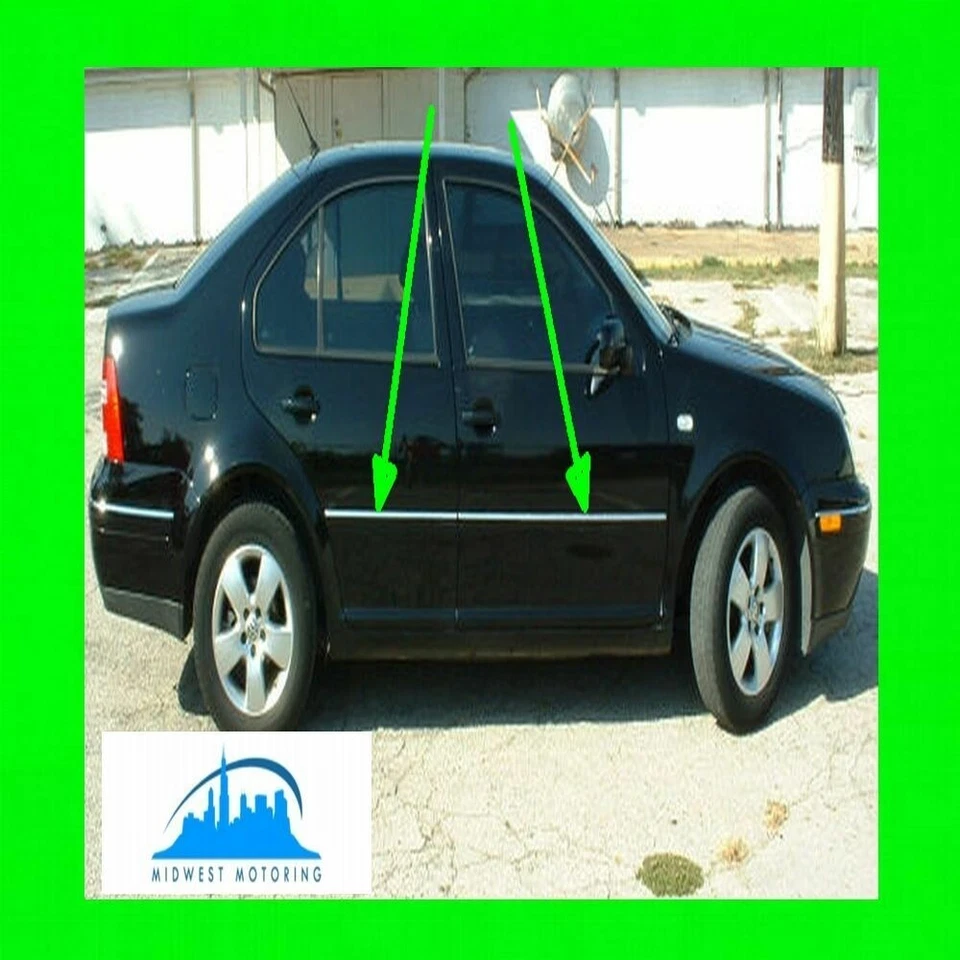VW VOLKSWAGEN JETTA 1999 2000 2001 2002 2003 MOLDURA CROMADA PARA PUERTAS LATERALES 4 PIEZAS  Foto 1 de 4