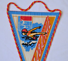 Swimming Federation USSR pennant vintage Soviet Wimpel sport banner flag swimmer