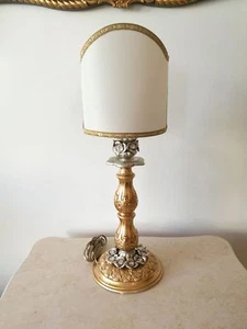 LUME IN CERAMICA FOGLIA ORO E ARGENTO CON CRISTALLI 1 LUCE - Foto 1 di 1