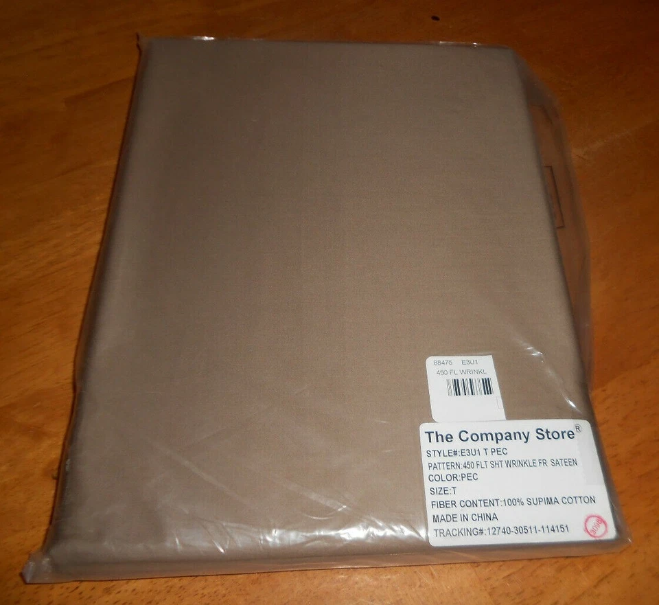 The Company Store Sábana Plana Tamaño Doble Estilo E3U1 450 TC Marrón Necana Foto 1 de 2