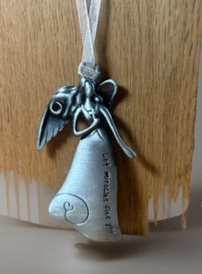Ganz Zinn Engel Ornament "Lass Wunder dich finden" 3" Weihnachtsdeko - Bild 1 von 4
