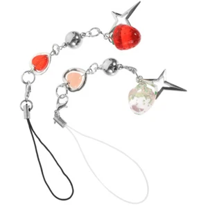 2 Pcs Small Strawberry Mobile Phone Chain Charm Bag Charms for Women - Zdjęcie 1 z 12