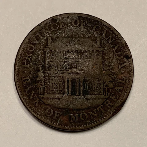 1844 Canada Half Penny Bank Token  FREE SHIPPING Cover