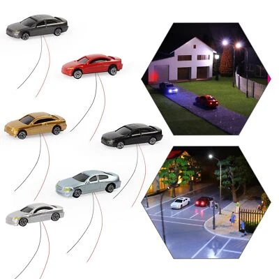 8pcs N Scale 1:160 Head Lighted Model Car Model Layout 12V EC150 - Image 1 of 4