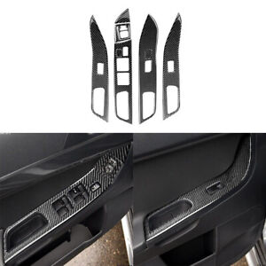 9Pcs Carbon Fiber Window Lift Switch Panel Cover For Mitsubishi Lancer EVO 08-15