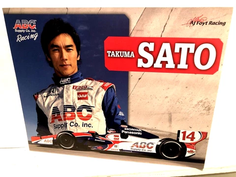 2013 IZOD INDY TAKUMA SATO #14 PANASONIC HONDA AJ FOYT RACING INDY CAR POSTCARD Cover