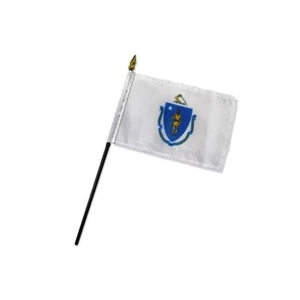 Massachusetts State 4x6in Stick Flags - Perfect for Outdoor Decor & Parades - Picture 1 of 4