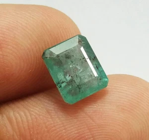 2.86 Ct Natural Emerald Cut Fine Green Zambia Emerald Good Quality Earth Mined - Picture 1 of 9