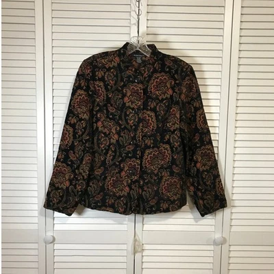 Portrait Vintage Floral Tapestry High Neck Long Sleeve Jacket M - Изображение 1 из 4