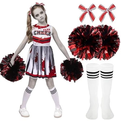 Spooktacular Creations Halloween Scary Zombie Cheerleader Costume Fearleader M - Image 1 of 4