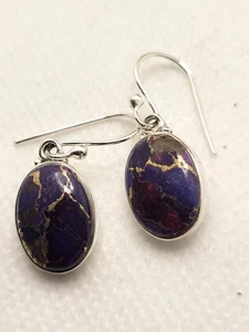 Mohave lila Kupfer Türkis Ohrhänger 925 Sterling Silber Southwestern - Bild 1 von 7