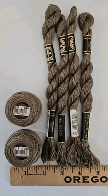 6X DMC Size 5 & Size 8 Pearl Cotton (Coton Perle) Color 640 Very Dark Beige FCE - Image 1 of 3