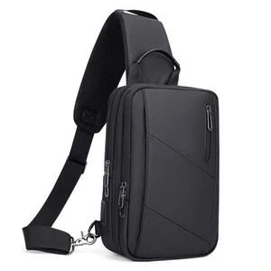 Sling Bag for Men Large Nylon Crossbody Shoulder Bag with USB Charging Port T... - Picture 1 of 8