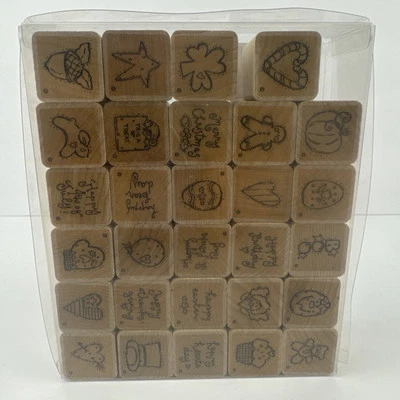 Juego de sellos de madera y goma cerca de mi corazón planificador de álbumes de recortes de vacaciones Foto 1 de 4