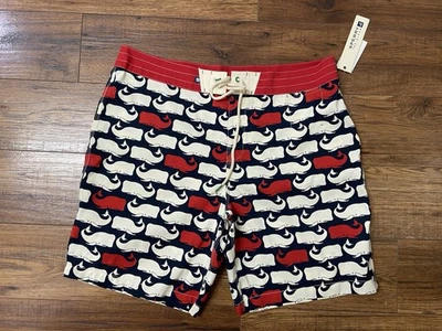 Nuevo con etiquetas Sperry Top Sider Hombre Boardshorts Natación Talla 38 Rojo/Blanco Azul Estampado Ballenas Foto 1 de 4