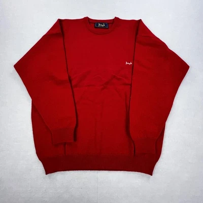 Pringle Of Scotland Sweater Mens Large Red Wool Crewneck Pullover Made Scotland - Image 1 of 4
