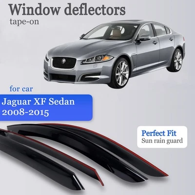 Клейкие козырьки для окон защита от дождя 4 шт подходят для ветровых дефлекторов Jaguar XF I 2008-2015 - Изображение 1 из 4