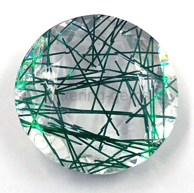 91.90 Ct Round Green Rutilated Quartz Certified Transparent Loose Gemstone 5AIW - Image 1 of 4